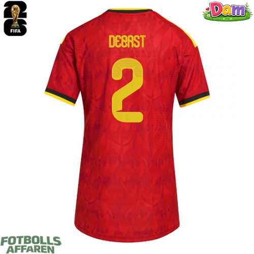 Belgien Zeno Debast #2 Hemmatröja Kvinnor VM 2026 Kortärmad